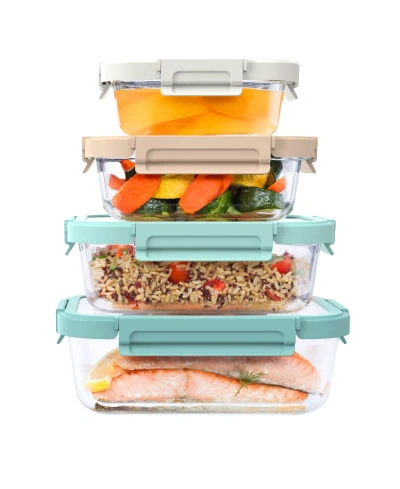 Bentgo Leak-resistant 8-piece Glass Food Storage Set In Coastal