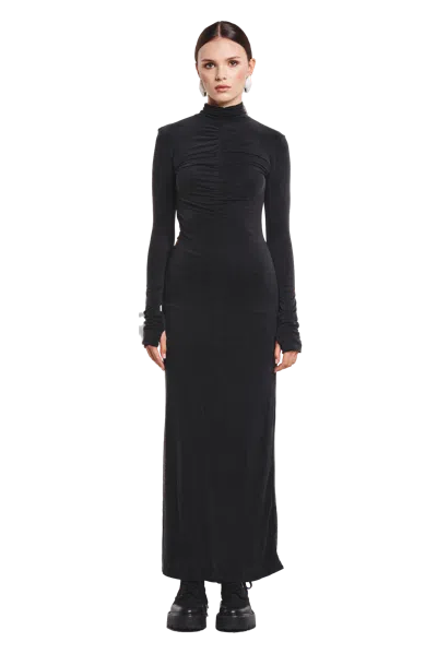 Benu Studio Long Cupro Dress In Black