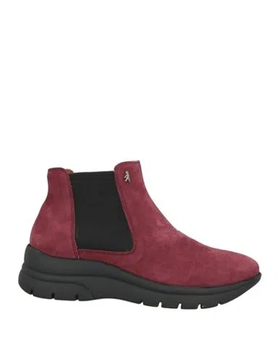 Benvado Woman Ankle Boots Burgundy Size 10 Leather In Red