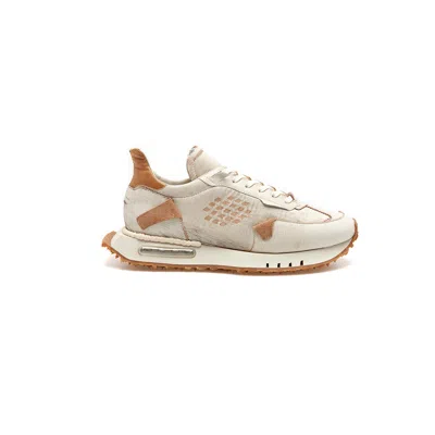 Bepositive Asymmetrical Laser Cut Sneakers - Space Race Design In White