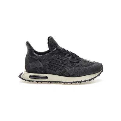 Bepositive Hairy Suede Running Sneakers For Women In Black