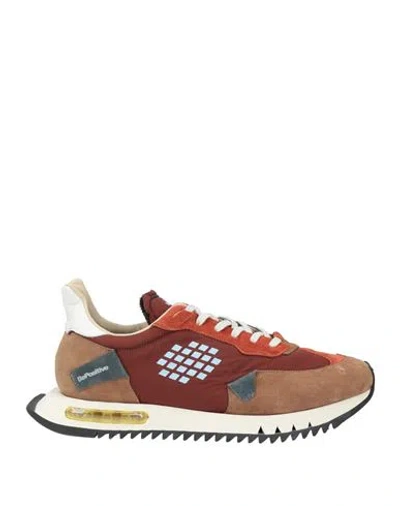 Bepositive Man Sneakers Brick Size 9 Leather, Textile Fibers In Red