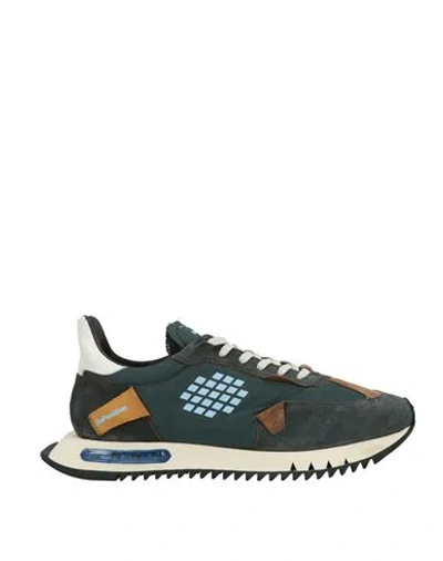 Bepositive Man Sneakers Dark Green Size 9 Leather, Textile Fibers