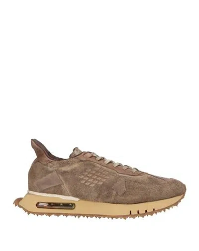 Bepositive Man Sneakers Khaki Size 10 Leather, Textile Fibers In Beige