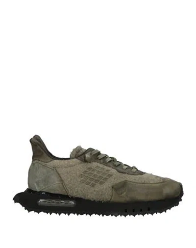 Bepositive Man Sneakers Sage Green Size 10 Leather, Textile Fibers In Multi