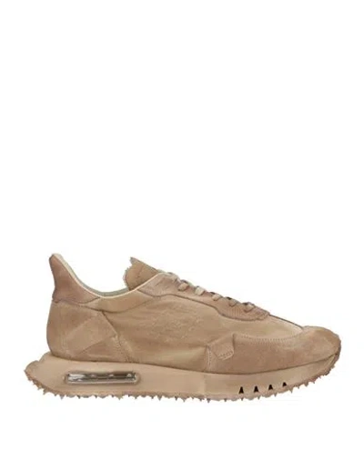 Bepositive Man Sneakers Sand Size 10 Leather, Textile Fibers In Transparent