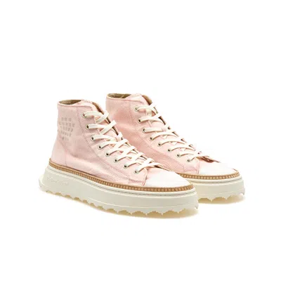 Bepositive Mid-cut Canvas Hybrid Sneakers In Pink