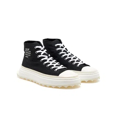 Bepositive Mid-cut Canvas Sneakers For Men In Black
