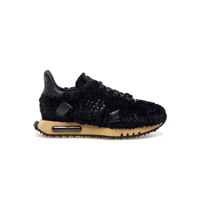 Bepositive Mini Race Wing Sneakers - Astrakan Effect In Black