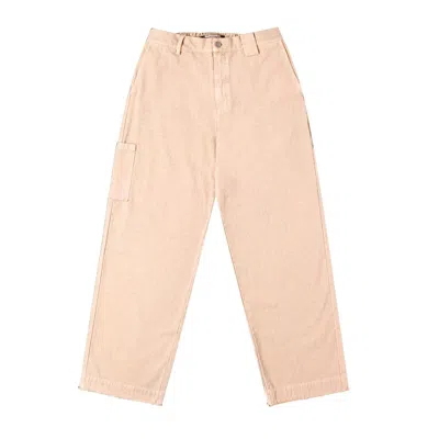 Bepositive Straight-leg Pants With Asymmetrical Waistband Detail In Neutral