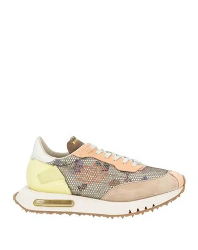 Bepositive Woman Sneakers Beige Size 9 Leather, Textile Fibers In Neutral