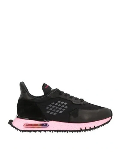 Bepositive Woman Sneakers Black Size 8 Leather, Textile Fibers