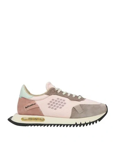 Bepositive Woman Sneakers Light Pink Size 8 Soft Leather, Textile Fibers In Multi