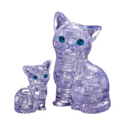 Bepuzzled 3d Crystal Puzzle Cat With Kitten In Purple