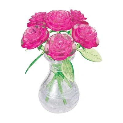Bepuzzled 3d Crystal Puzzle Roses In A Vase In Pink