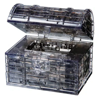 Bepuzzled 3d Crystal Puzzle Treasure Chest In Black