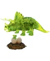 Bepuzzled 3d Crystal Triceratops Baby Puzzle Set, 61 Pieces In Multi Color