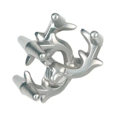 Bepuzzled Hanayama Level 6 Cast Puzzle Elk In Silver