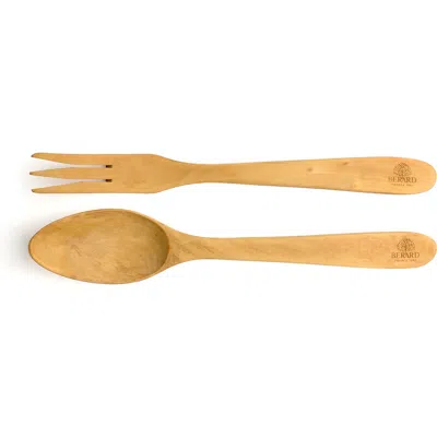 Berard Contour 12-inch Olive Wood Salad Servers, 2 Piece Set In Brown