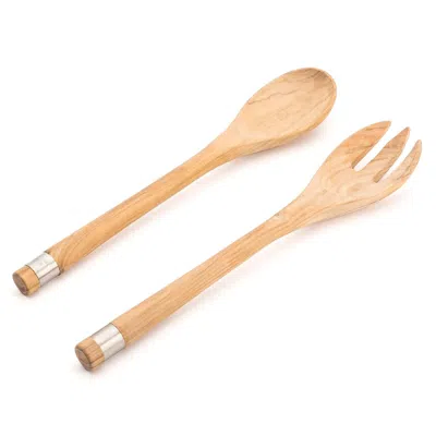 Berard France Olive Wood Handcrafted 2 Piece Salad Server Set In Brown