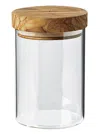 Berard Glass Storage Jar With Olive Wood Lid, 20-ounce