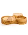 Berard France Olive Wood Double Salt Keeper And Spice Box