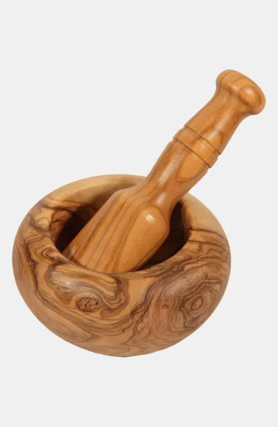 Berard Handcrafted Olivewood Mortar And Pestle Set, 5-inch In Brown