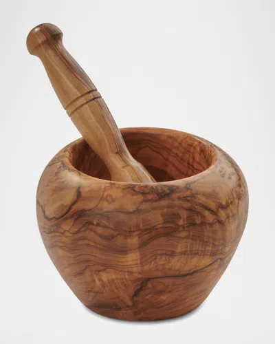 Berard Olive Wood Mortar And Pestle In White