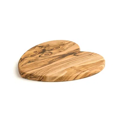 Berard Olivewood Cutting Board, Heart Shape, 8.66 X 8.27 X 0.63" In Brown