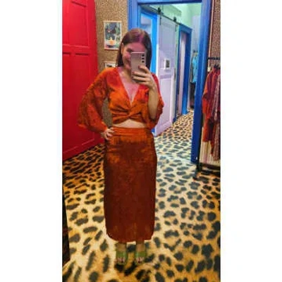 Berawa Luxe | Kokomo Jacquard Skirt In Red