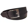 Berber Leather Men's Black Leather Belt With Black Stitching - Wide Width In Black