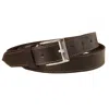 Berber Leather Men's Black Leather Belt With White Stitching - Narrow Width In Black