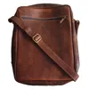 Berber Leather Men's The Martil Large Messenger Bag In Dark Brown