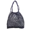Berber Leather Women's Blue The Nador Macrame Tote In Navy