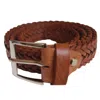 Berber Leather Women's Neutrals Braided Leather Belt In Tan In Black/brown