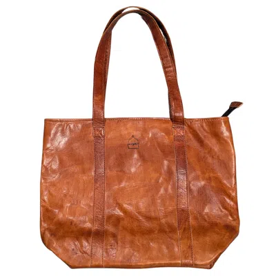 Berber Leather Women's Neutrals / Brown The Nador Tote Bag In Chestnut