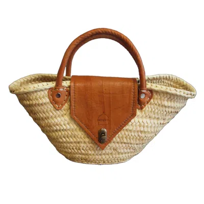 Berber Leather Women's Neutrals / Brown The Safi Small Rattan Beach Tote