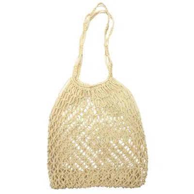 Berber Leather Women's Neutrals The Nador Macrame Tote In Cream
