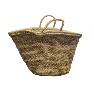 Berber Leather Women's Neutrals The Safi Small Straw & Rattan Beach Tote