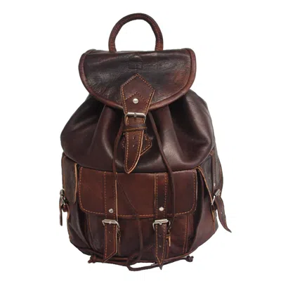 Berber Leather Women's The Larache Large Rucksack In Dark Brown