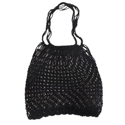 Berber Leather Women's The Nador Macrame Tote In Black