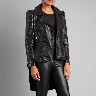 Berek Bling Bling Zebra Hi Low Jacket In Black