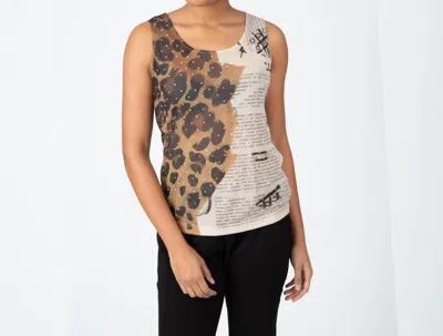 Berek Graffiti Mesh Tank In Multi In Beige