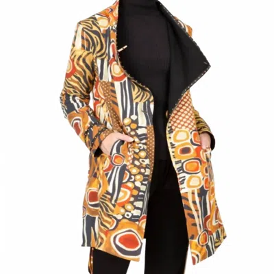Berek Lolita's Sleek Car Coat In Animal Print Multi