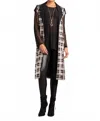 Berek Plaid Foil Vest In Black Gold In Black