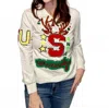 Berek Santa University Sweater In Grey In Multi