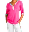 Berek Tie Dye Mixer Tee In Hot Pink In Pink