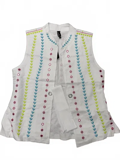 Berek Women's Colorful Vines Vest In White Multi