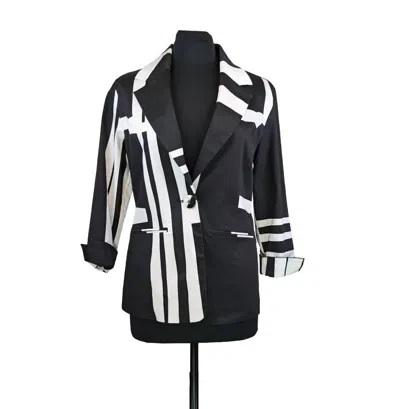 Berek Women's Modern Blazer In Black/ White