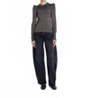 Berenice Astra Lurex Mock Neck Top In Gray In Gray